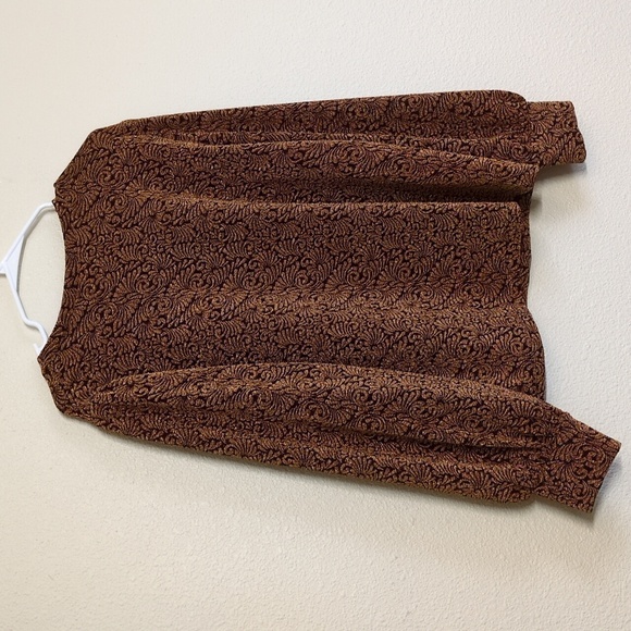 JohnPaulRichard Black and Gold Patterned Top Fall Colors Women's Size XL - Picture 7 of 9